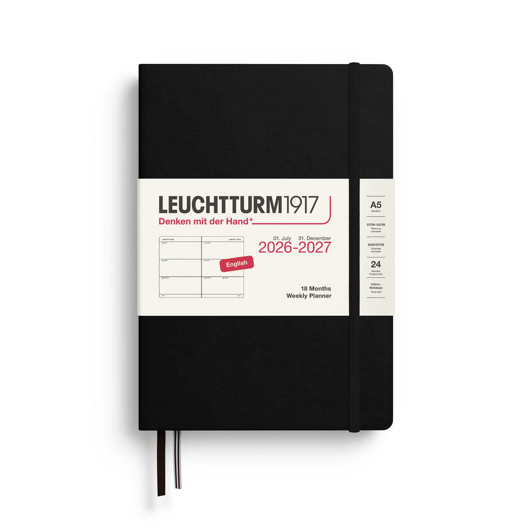 Leuchtturm1917 - 2027 Weekly Planner 18 Months - A5 Black