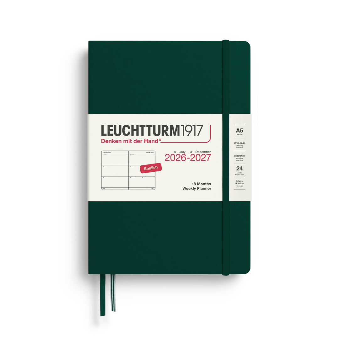 Leuchtturm1917 - 2027 Weekly Planner 18 Months - A5 - Forest Green