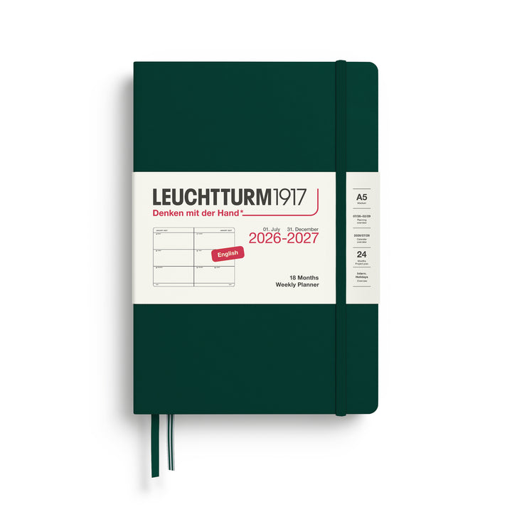 Leuchtturm1917 - 2027 Weekly Planner 18 Months - A5 - Forest Green
