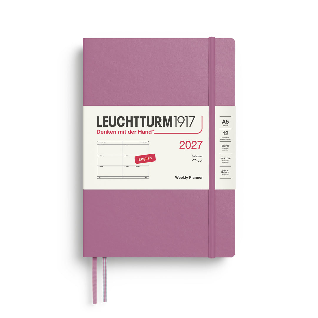 Leuchtturm1917 - 2027 Weekly Planner - English - A5 - Softcover - Dusty Rose