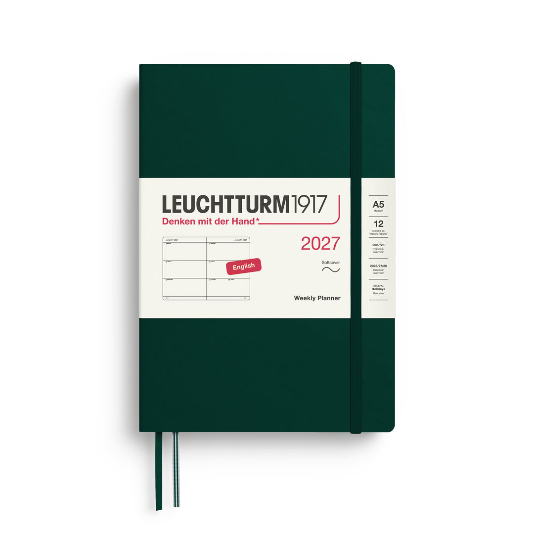 Leuchtturm1917 - 2027 Weekly Planner - English - A5 - Softcover - Forest Green