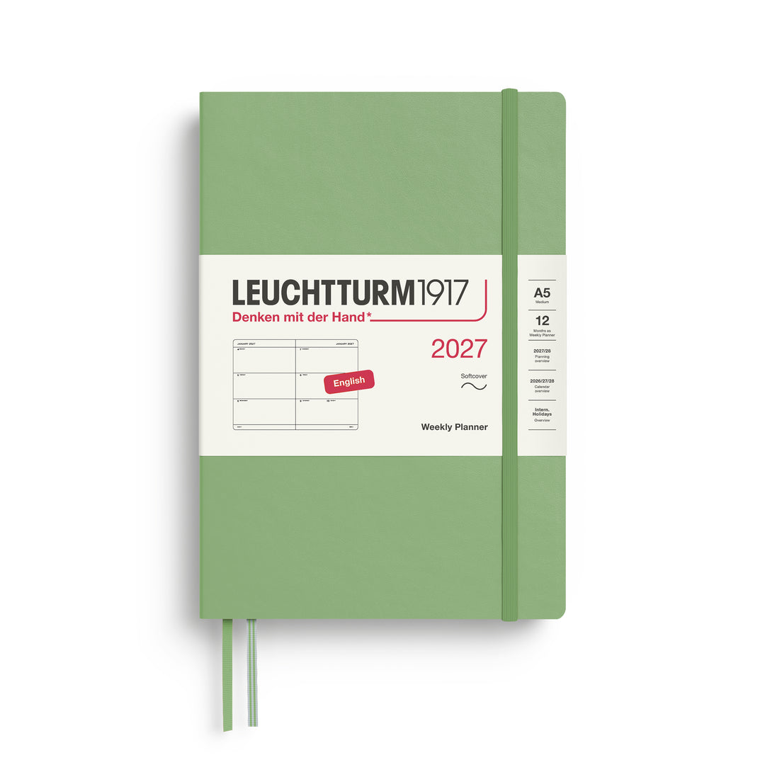 Leuchtturm1917 - 2027 Weekly Planner - English - A5 - Softcover - Sage