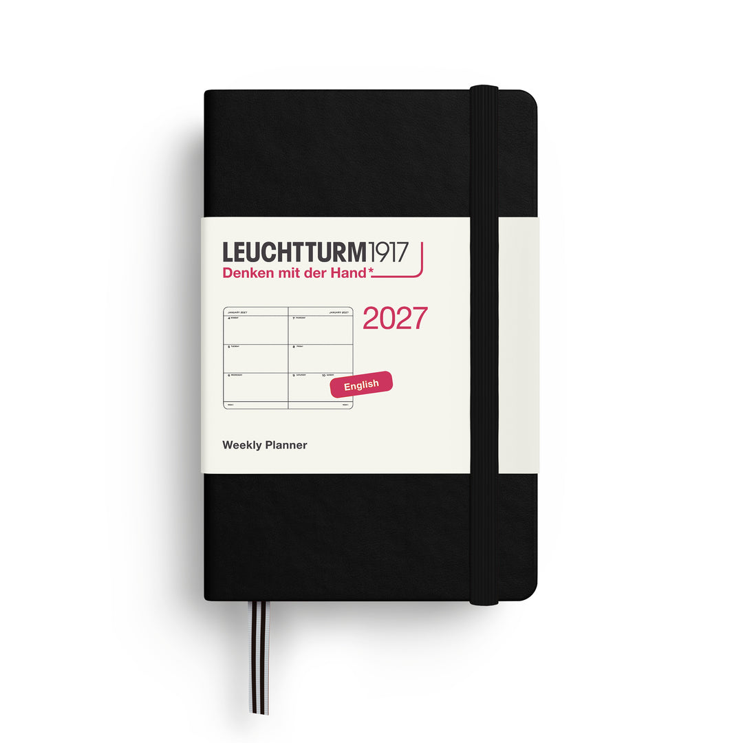 Leuchtturm1917 - 2027 Weekly Planner Mini - English - A7 - Hardcover - Black
