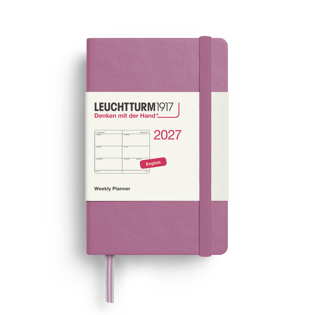 Leuchtturm1917 - 2027 Weekly Planner Mini - English - A7 - Hardcover - Dusty Rose