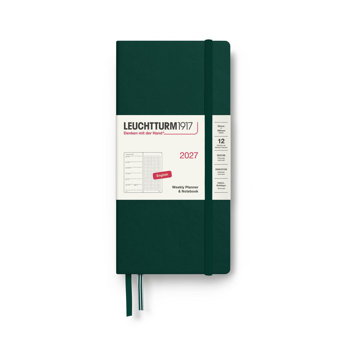 Leuchtturm1917 - 2027 Weekly Planner & Notebook - Wallet - Forest Green