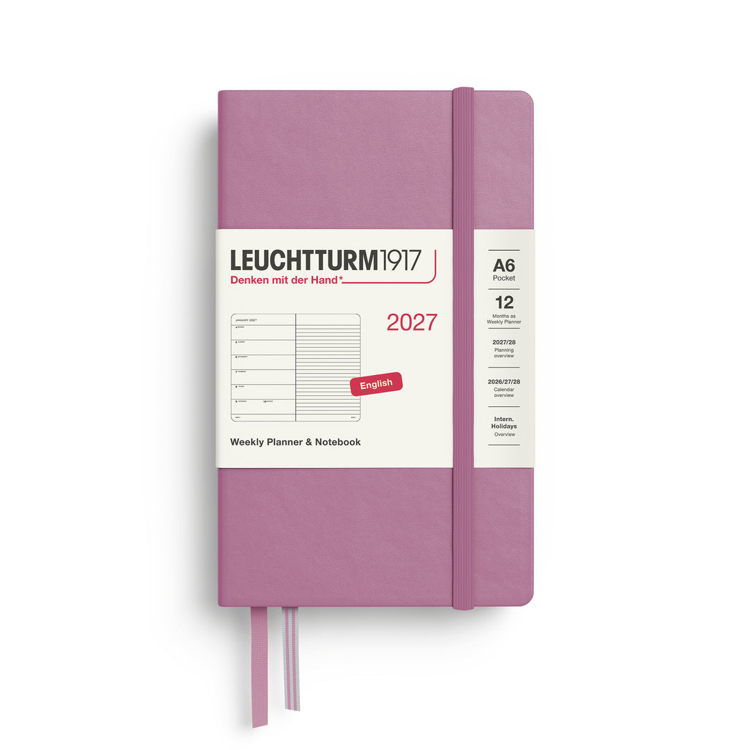 Leuchtturm1917 - 2027 Weekly Planner & Notebook - A6 Lined - Dusty Rose
