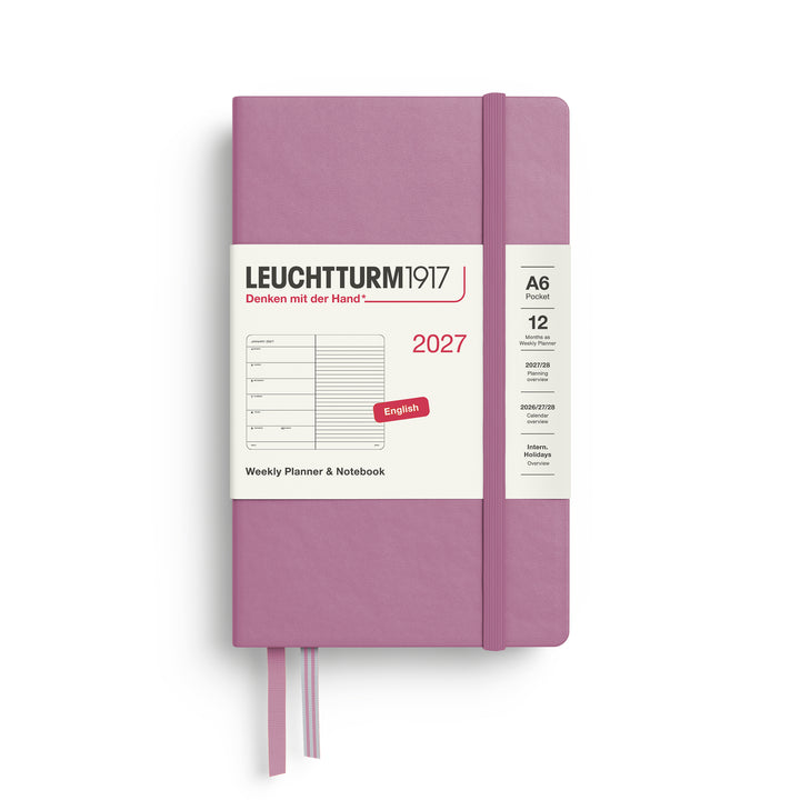 Leuchtturm1917 - 2027 Weekly Planner & Notebook - A6 Lined - Dusty Rose