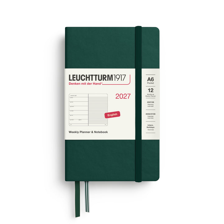 Leuchtturm1917 - 2027 Weekly Planner & Notebook - A6 Lined - Forest Green