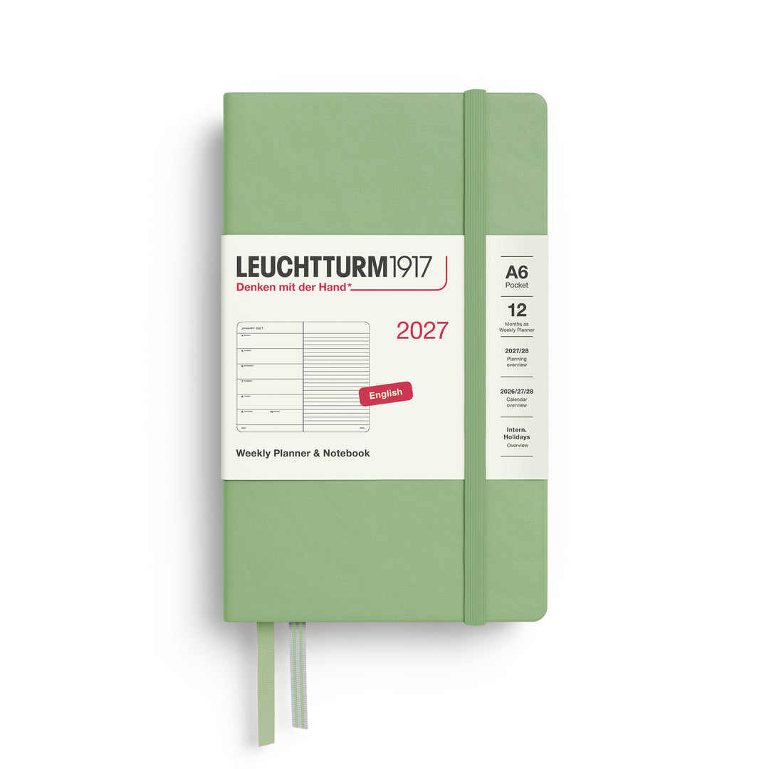 Leuchtturm1917 - 2027 Weekly Planner & Notebook - A6 Lined - Sage