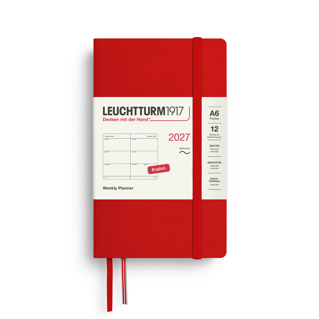 Leuchtturm1917 - 2027 Weekly Planner Pocket - English - A6 - Softcover - Cherry