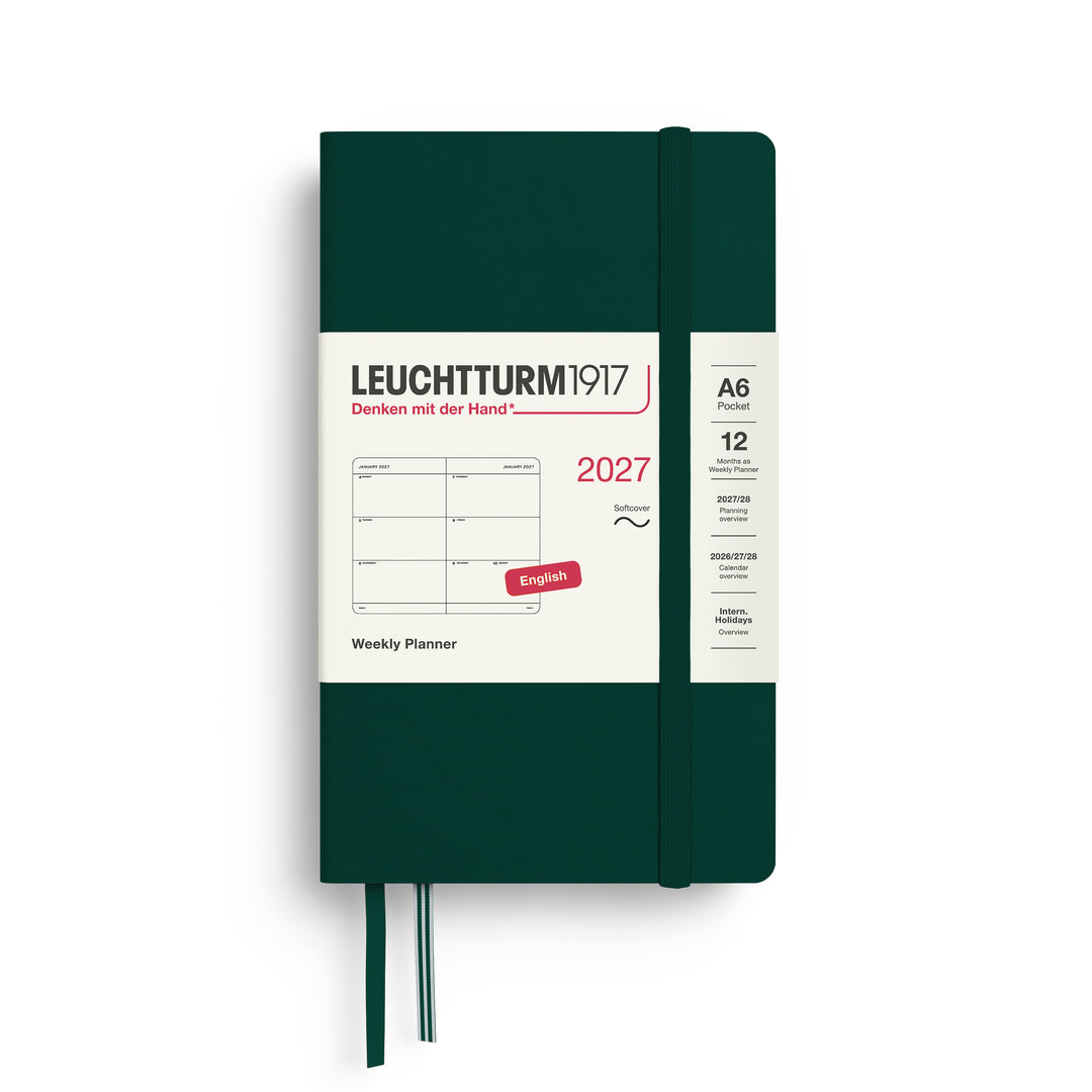 Leuchtturm1917 - 2027 Weekly Planner Pocket - English - A6 - Softcover - Forest Green
