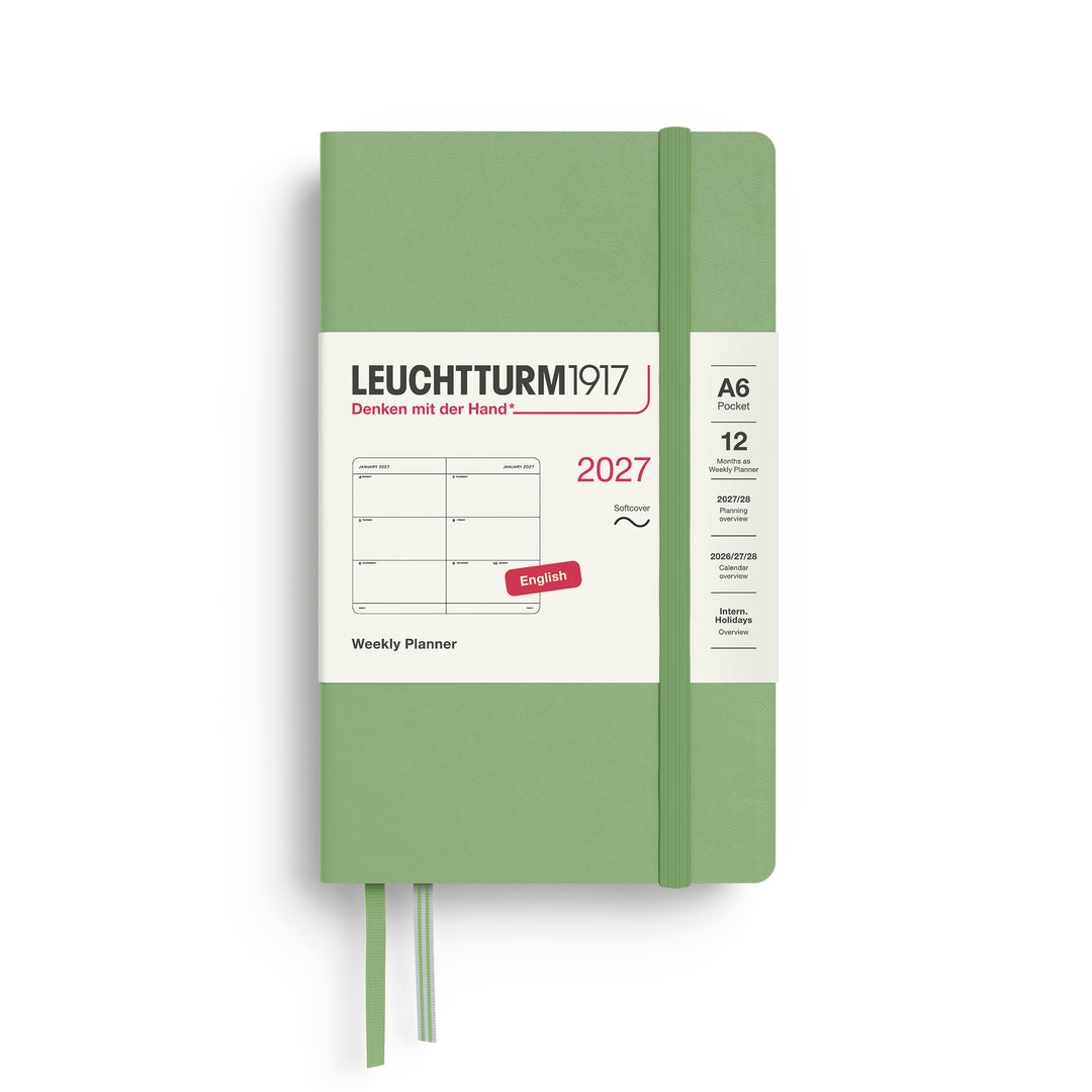 Leuchtturm1917 - 2027 Weekly Planner Pocket - English - A6 - Softcover - Sage