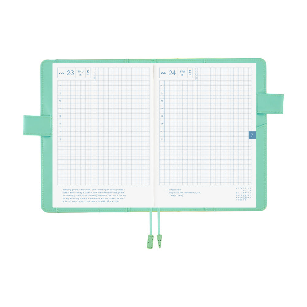 Hobonichi Techo 2026 - A5 Cover Only - Colors: Chamomile Mint