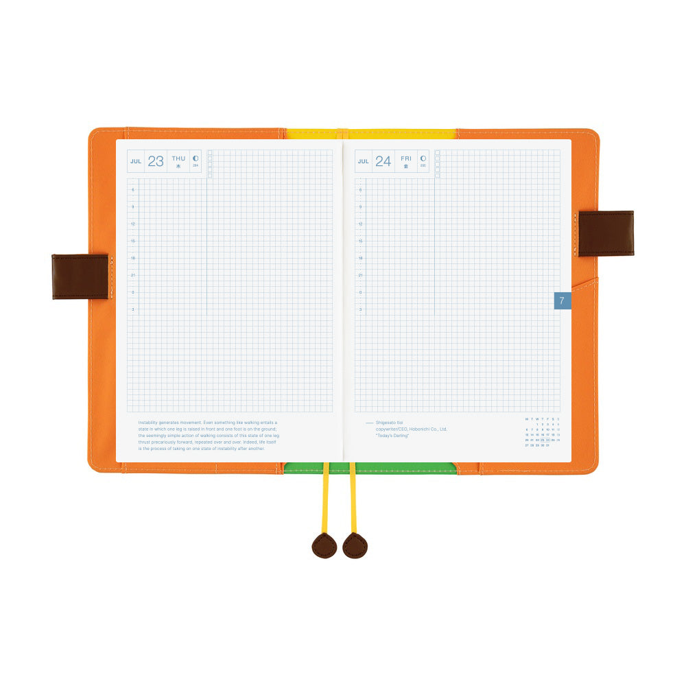 Hobonichi Techo 2026 - A5 Cover Only - 100%ORANGE: Where’s the Squirrel Going