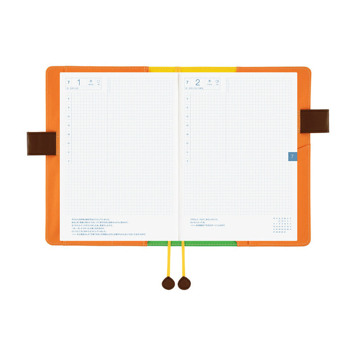 Hobonichi Techo 2026 - A5 Cover Only - 100%ORANGE: Where’s the Squirrel Going