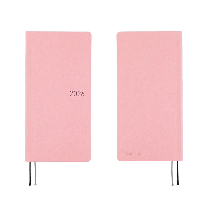 Hobonichi Techo 2026 - Weeks/Wallet Planner Book - Colors: Strawberry Milk [English/Tall & Slim/Jan Start]