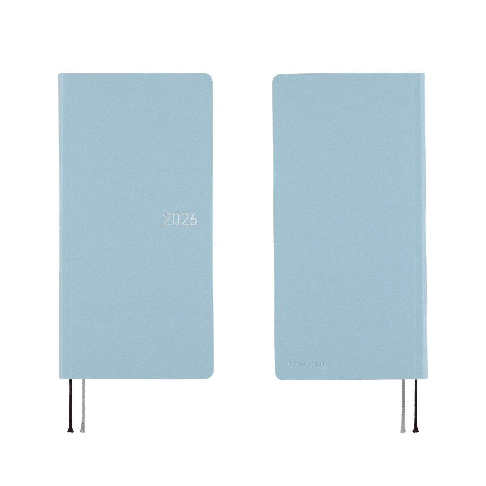 Hobonichi Techo 2026 - Weeks/Wallet Planner Book - Paper Series: Sky [English/Tall & Slim/Jan Start]