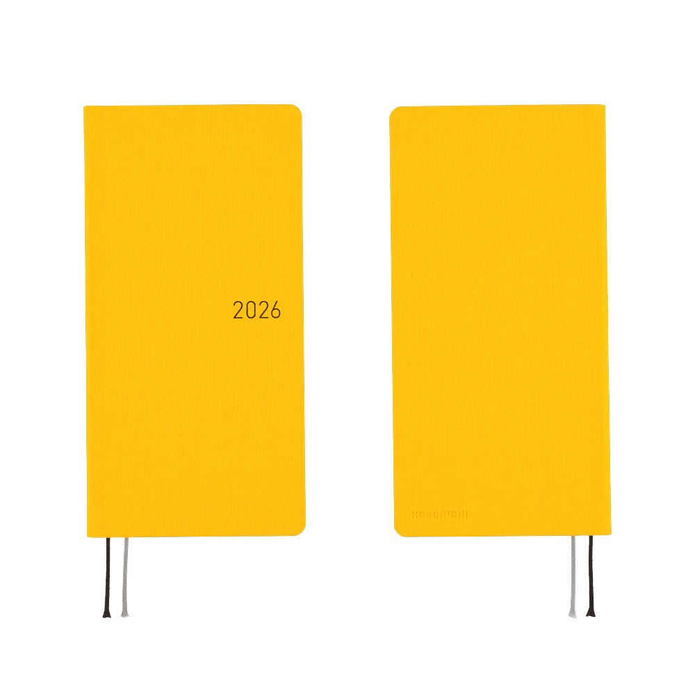 Hobonichi Techo 2026 - Weeks/Wallet Planner Book - Colors: Full Moon Yellow [English/Tall & Slim/Jan Start]