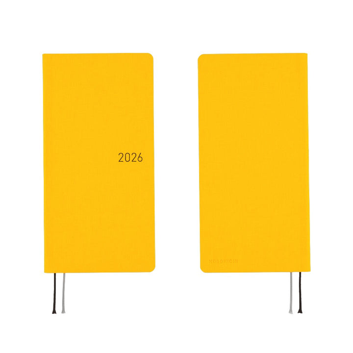Hobonichi Techo 2026 - Weeks/Wallet Planner Book - Colors: Full Moon Yellow [English/Tall & Slim/Jan Start]
