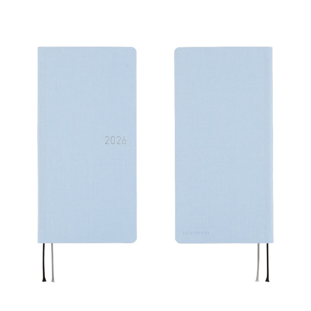 Hobonichi Techo 2026 - Weeks/Wallet Planner Book - Colors: Sky Mist  [English/Tall & Slim/Jan Start]