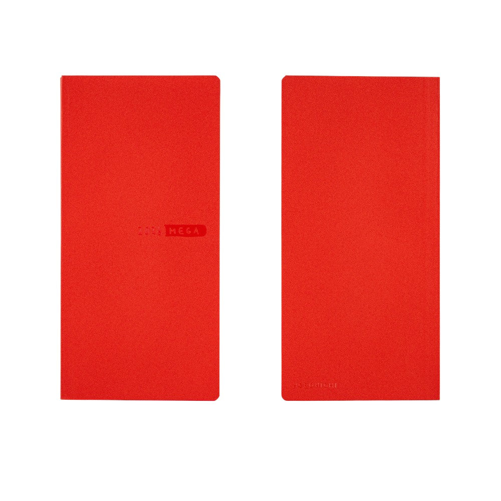Hobonichi Techo 2026 - Weeks/Wallet MEGA Planner Book - Sneaker: Tomato Red [English/Tall & Slim/Jan Start]