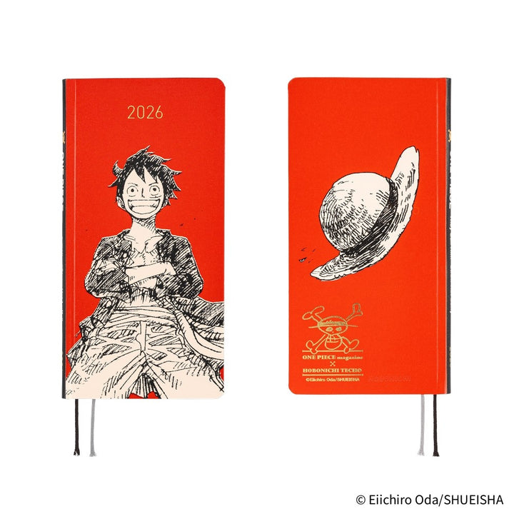 Hobonichi Techo 2026 - Weeks/Wallet Planner Book - ONE PIECE magazine: Straw Hat Luffy (Red) [English/Tall & Slim/Jan Start]