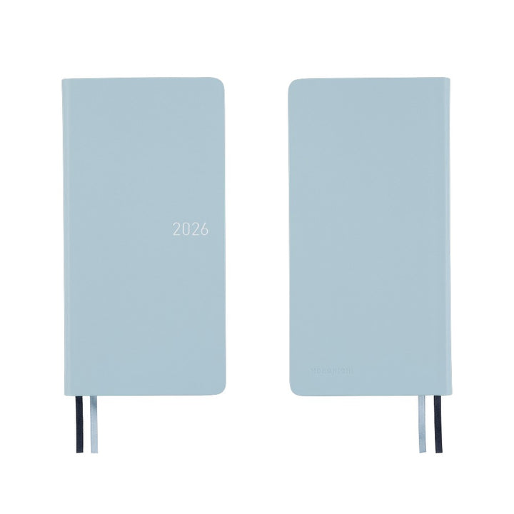 Hobonichi Techo 2026 - Weeks/Wallet Planner Book - Leather: Leather: Snow Blue [English/Tall & Slim/Jan Start] (Copy)