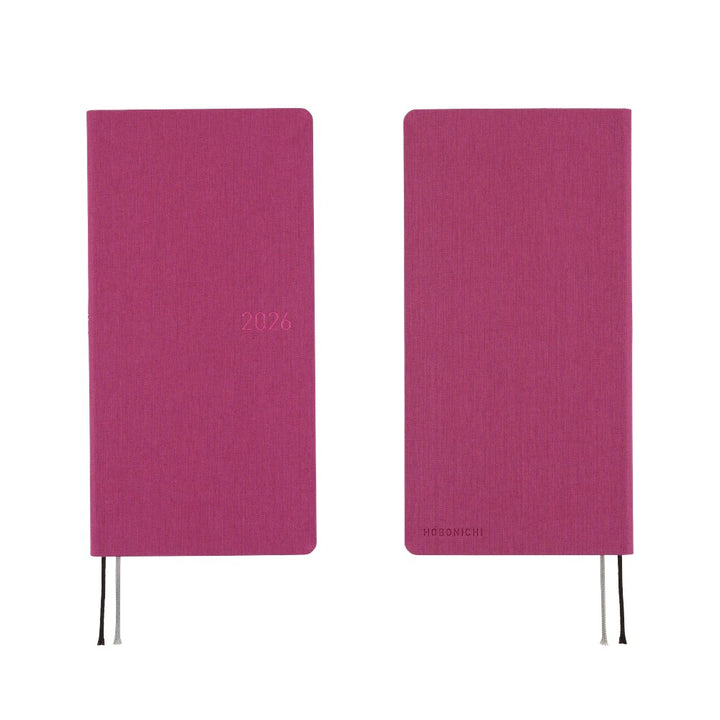 Hobonichi Techo 2026 - Weeks/Wallet Planner Book - Colors: Peony Purple [English/Tall & Slim/Jan Start]