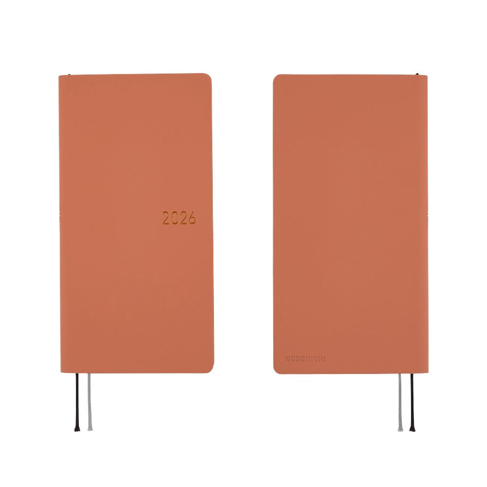 Hobonichi Techo 2026 - Weeks/Wallet Planner Book - Smooth: Milk Cocoa [English/Tall & Slim/Jan Start]