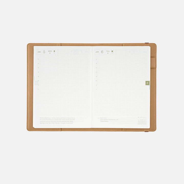 Hobonichi Techo 2024 - A5 Cover Only - Have a Nice Day! (Almond)