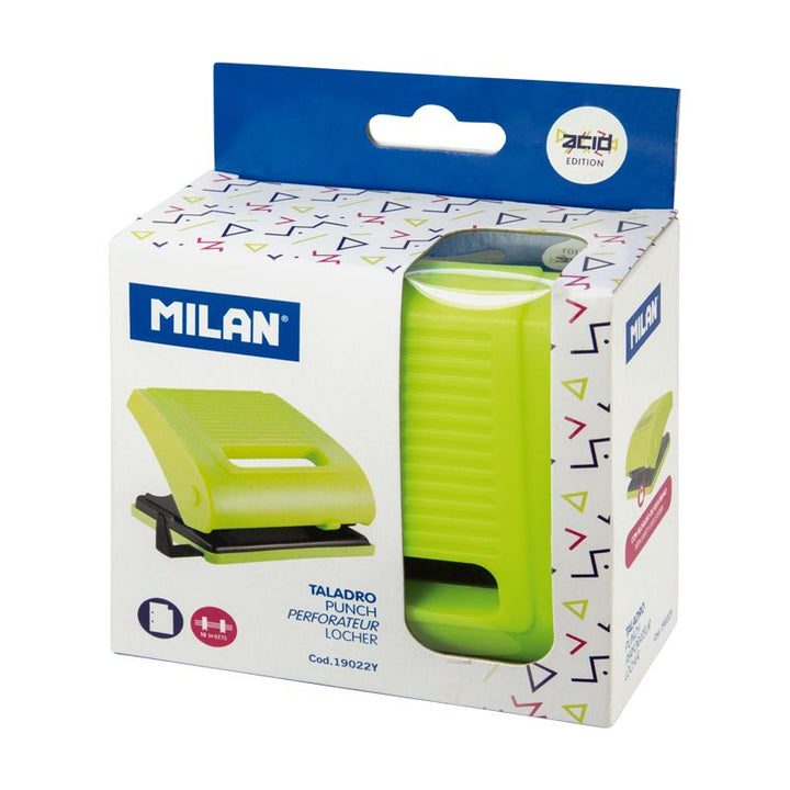 MILAN - Hole Puncher - Acid Series - Yellow - Buchan's Kerrisdale Stationery