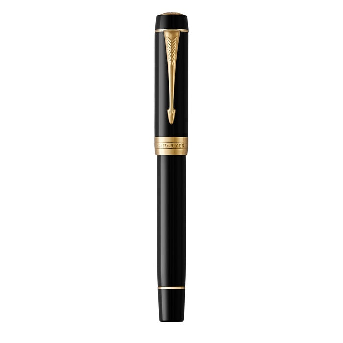PARKER - Duofold Classic Rollerball Pen - Black with Gold Trim
