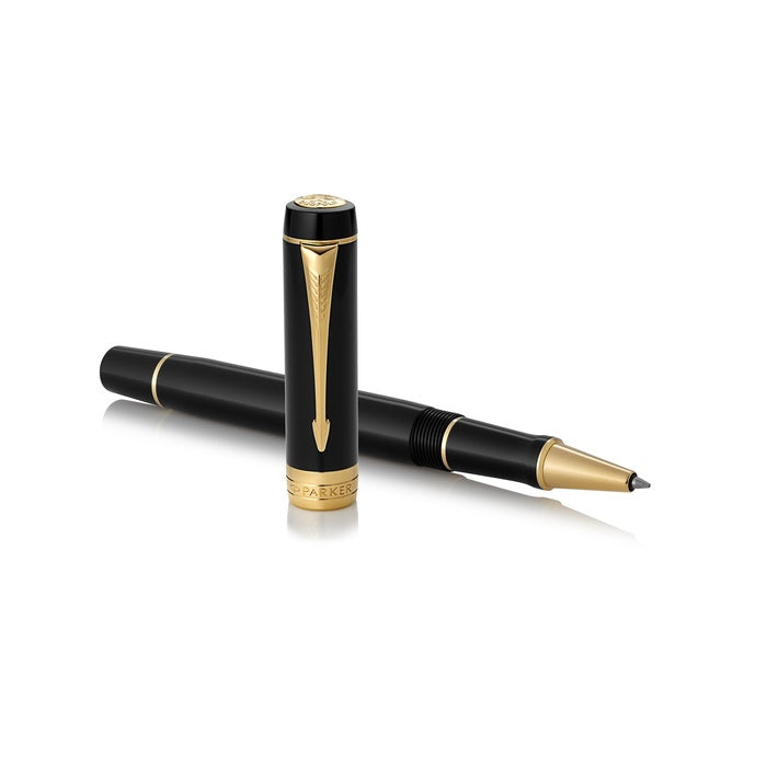 PARKER - Duofold Classic Rollerball Pen - Black with Gold Trim