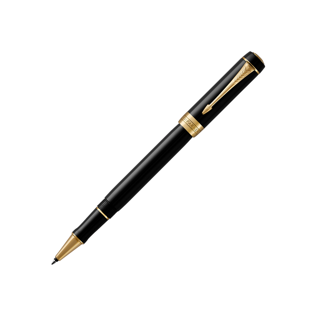 PARKER - Duofold Classic Rollerball Pen - Black with Gold Trim