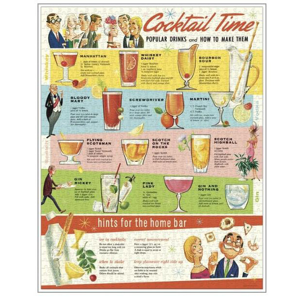 CAVALLINI & CO – 1000 Piece Vintage Puzzle "COCKTAILS" - Buchan's Kerrisdale Stationery