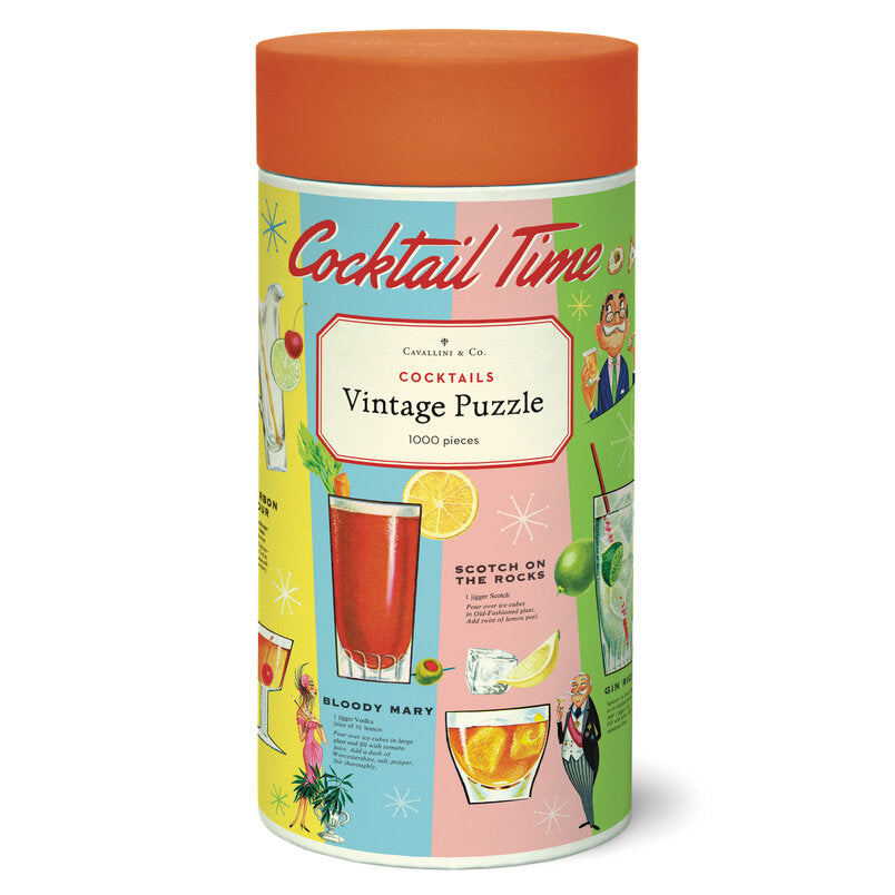 CAVALLINI & CO – 1000 Piece Vintage Puzzle "COCKTAILS" - Buchan's Kerrisdale Stationery