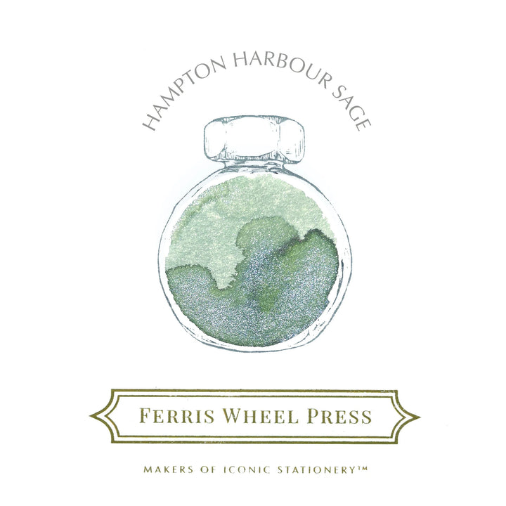 FERRIS WHEEL PRESS – Fountain Pen Ink Glass Bottle 38ml – Hampton Harbour Sage