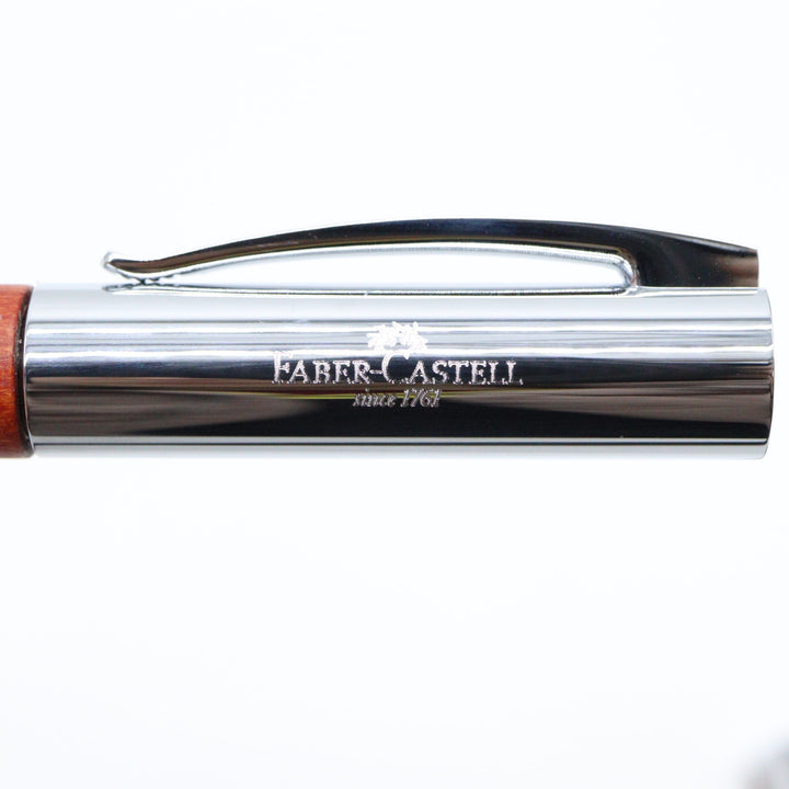 Faber-Castell - Ambition Rollerball Pen with Gift Box Case - Stained Pear Wood with Silver Accents - Buchan's Kerrisdale Stationery