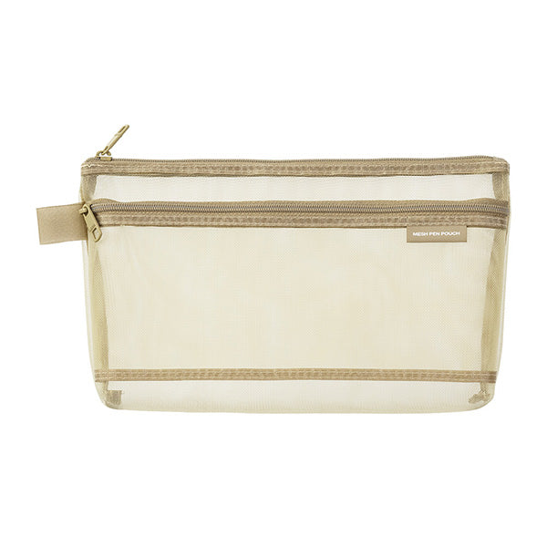 MIDORI - Mesh Pen Pouch - Limited Colour "Pale Beige" - Buchan's Kerrisdale Stationery