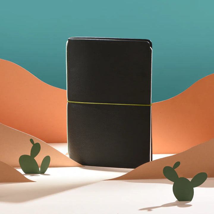 ENDLESS EXPLORER - Refillable Cactus Leather Journal Regalia Paper - 'Black' - Buchan's Kerrisdale Stationery