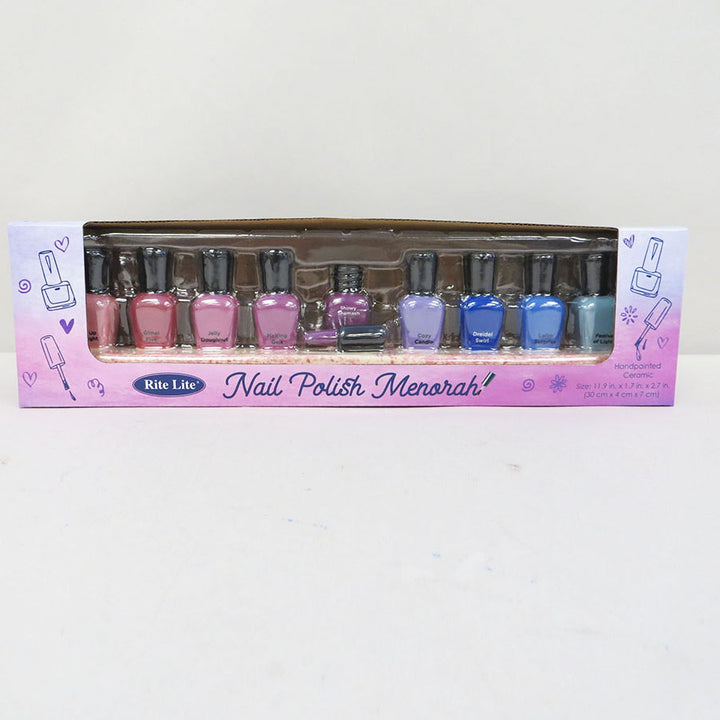 RITE LITE - Hand-Painted Ceramic Nail Polish Menorah - Buchan's Kerrisdale Stationery