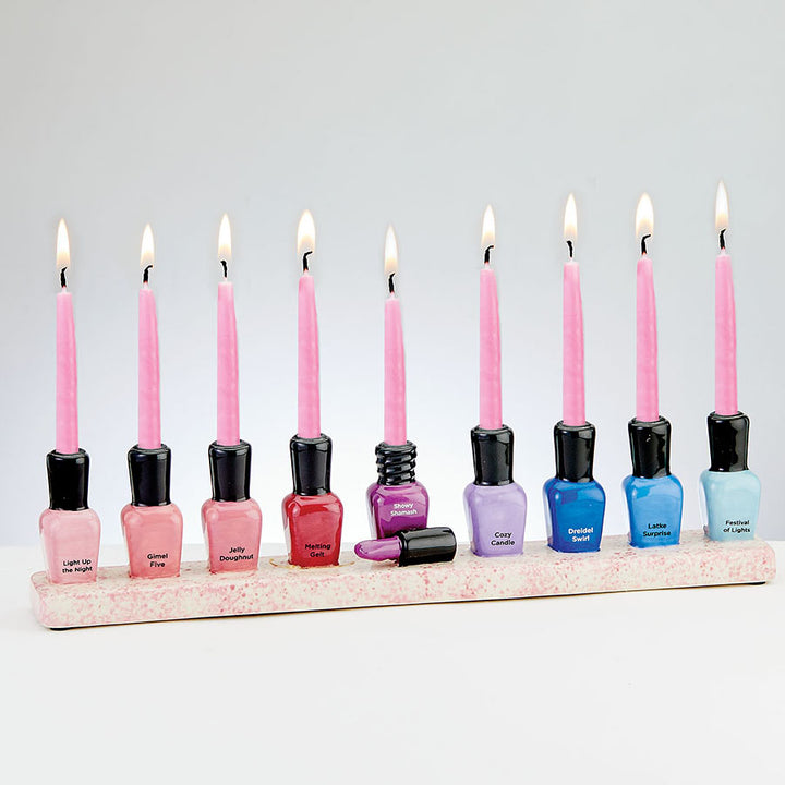 RITE LITE - Hand-Painted Ceramic Nail Polish Menorah - Buchan's Kerrisdale Stationery