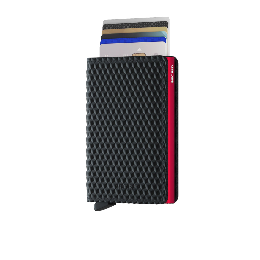 SECRID - Slimwallet- Cubic Black Red - Buchan's Kerrisdale Stationery