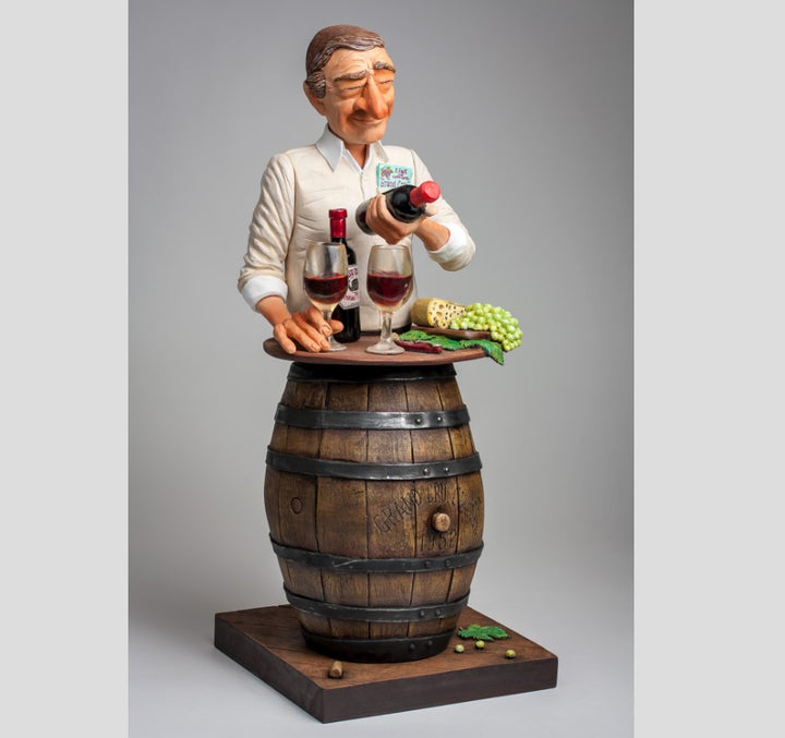 Guillermo Forchino – Large Comic Art Figurine – “The Wine Lover” - Buchan's Kerrisdale Stationery