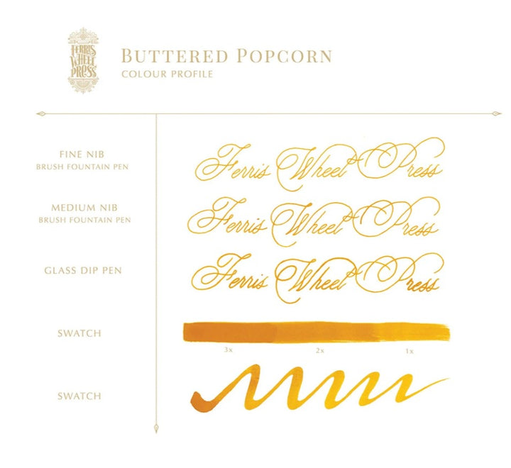 FERRIS WHEEL PRESS - Fountain Pen Ink 38 ml - Gourmet Summer Collection "Buttered Popcorn" - Buchan's Kerrisdale Stationery