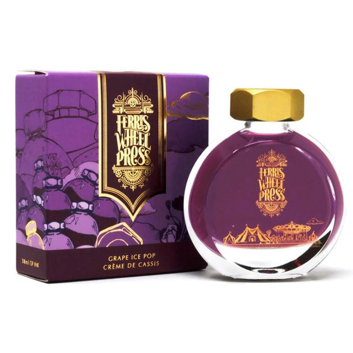 FERRIS WHEEL PRESS – ‘Gourmet Summer Collection’ Fountain Pen Ink Glass Bottle 38ml – Grape Ice Pop - Buchan's Kerrisdale Stationery