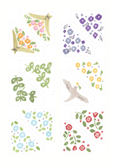 KITTA – Clear Film Seal Stickers – Corner Frame 'Flowers' - Buchan's Kerrisdale Stationery